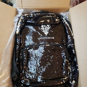 New Younique black sequins backpack